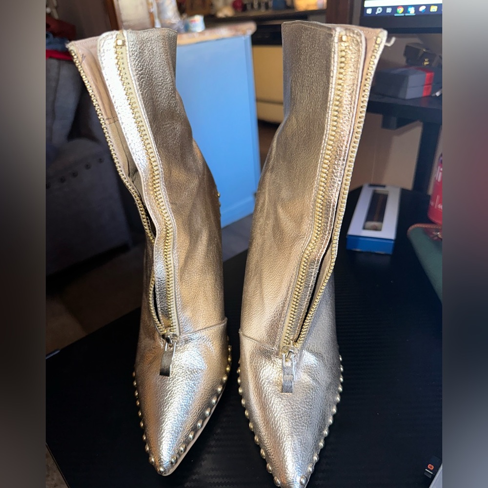 Mettalic Gold Booties